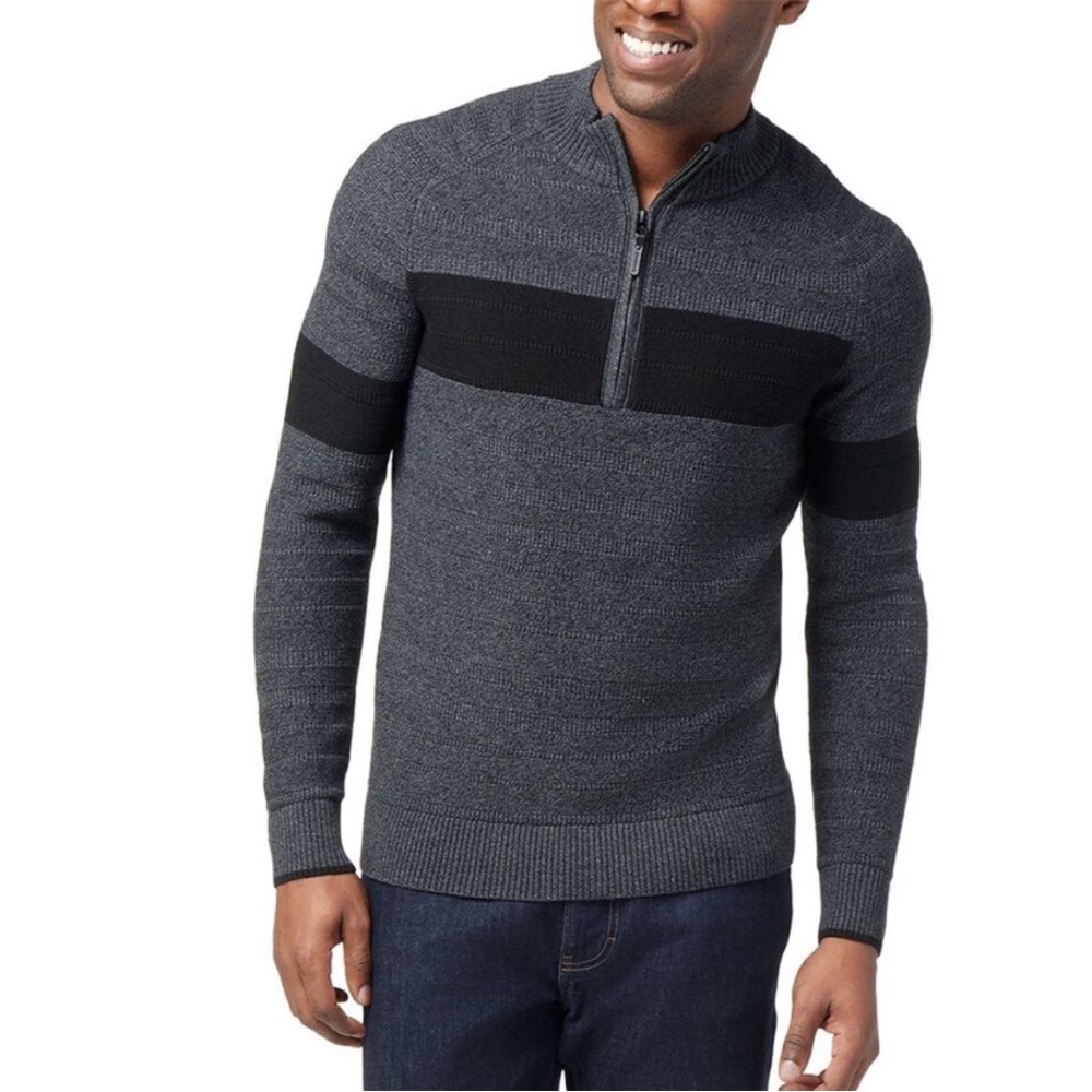 Smartwool Ripple Ridge Stripe‎ 1/2-Zip Sweater Sz S